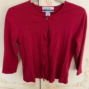Nine & Company Red Button Down Cardigan